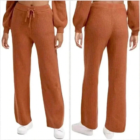 New DKNY Cashmere Blend Sweater Knit Pants Pull On Straight Leg Plus Size NWOT - Picture 1 of 10